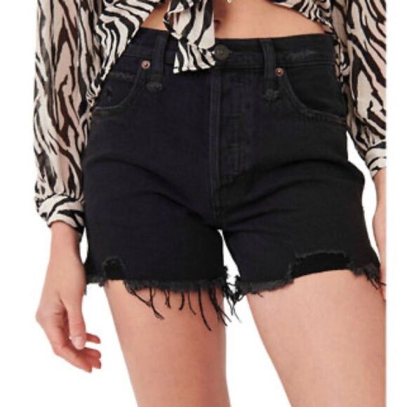 Free People Pants - Free People Makai Cut Off Shorts In Washed Black